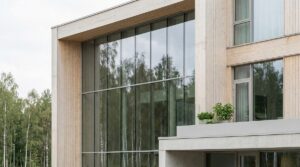 Modern Scandinavian government building symbolizing wellbeing policy