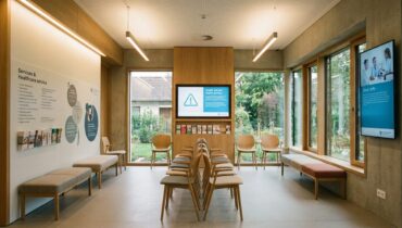 Modern European health clinic waiting room